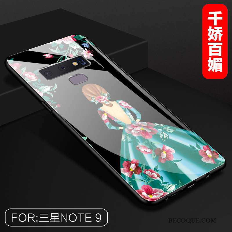 Kuori Samsung Galaxy Note 9 Laukut Trendi Peili, Kotelo Samsung Galaxy Note 9 Luova Net Red Lasi