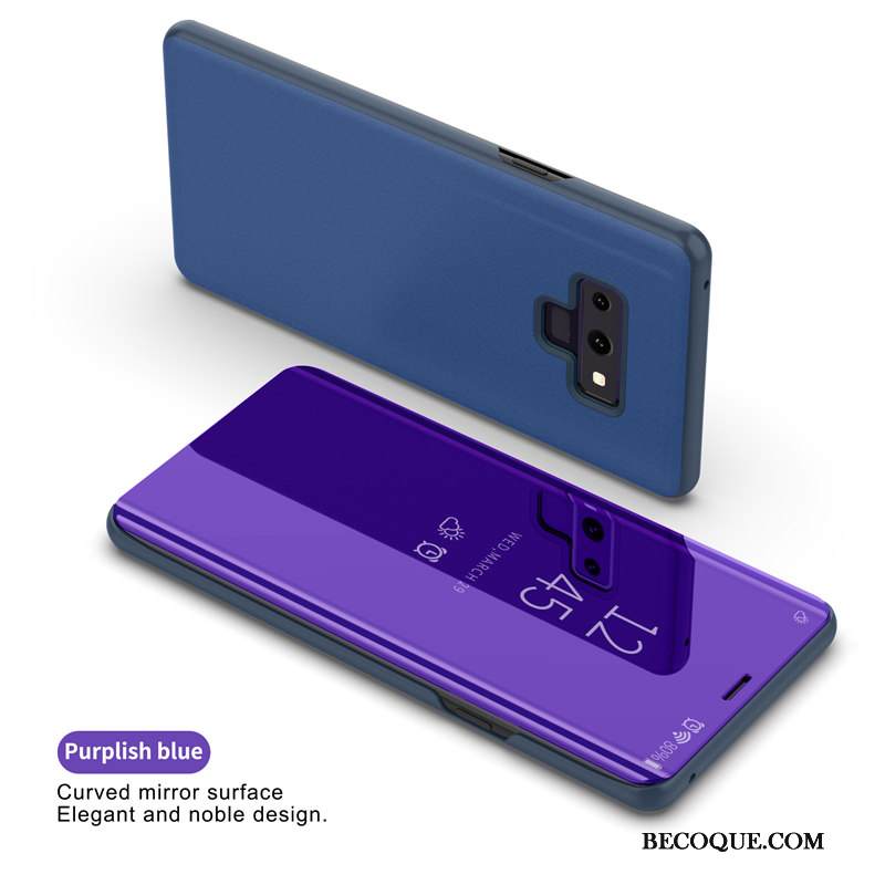 Kuori Samsung Galaxy Note 9 Nahka Peili Pinkki, Kotelo Samsung Galaxy Note 9 Suojaus Puhelimen Kuoret Kulta