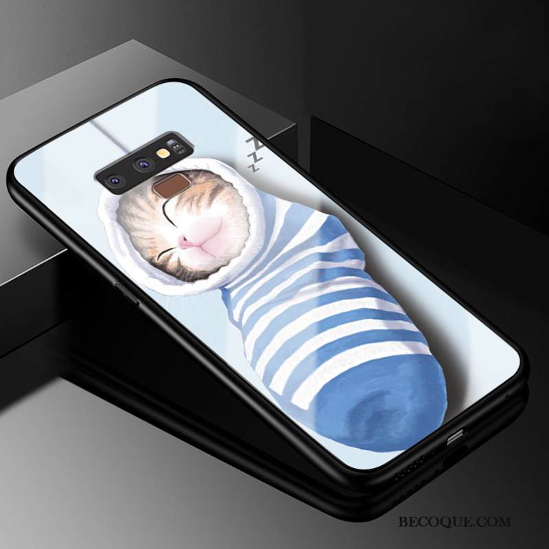 Kuori Samsung Galaxy Note 9 Sarjakuva Sininen Murtumaton, Kotelo Samsung Galaxy Note 9 Pehmeä Neste Ihana Lasi