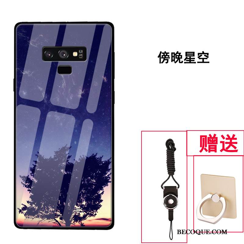 Kuori Samsung Galaxy Note 9 Silikoni Persoonallisuus Violetti, Kotelo Samsung Galaxy Note 9 Suojaus Trendi Lasi