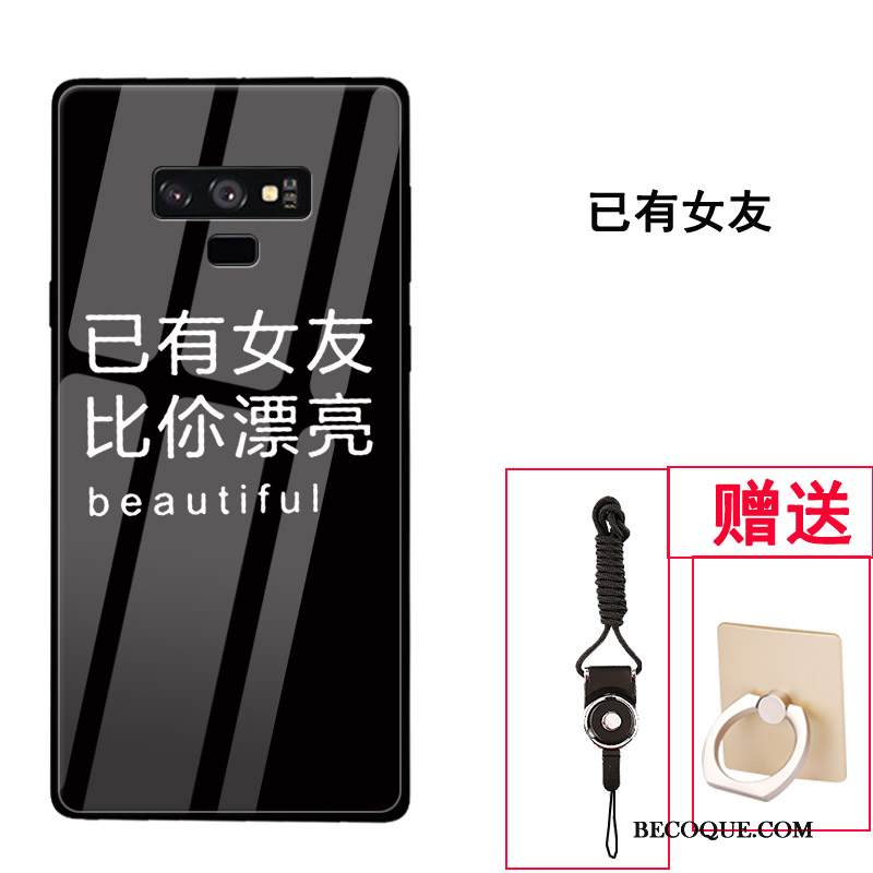 Kuori Samsung Galaxy Note 9 Silikoni Persoonallisuus Violetti, Kotelo Samsung Galaxy Note 9 Suojaus Trendi Lasi
