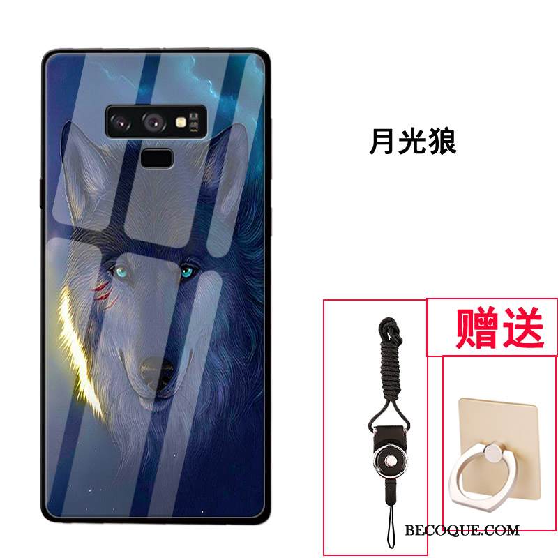 Kuori Samsung Galaxy Note 9 Silikoni Persoonallisuus Violetti, Kotelo Samsung Galaxy Note 9 Suojaus Trendi Lasi