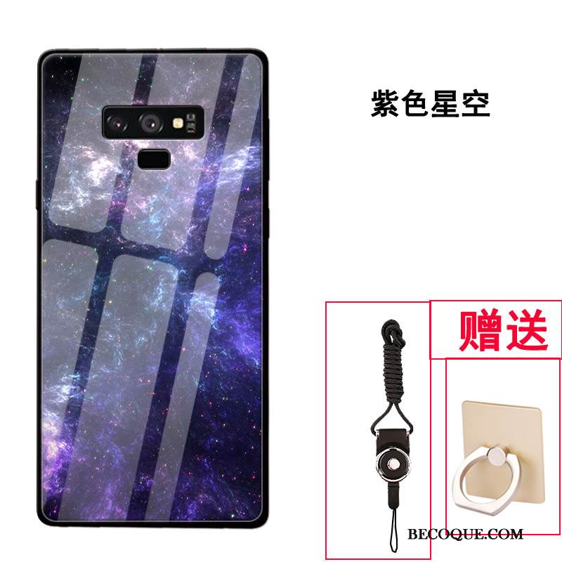 Kuori Samsung Galaxy Note 9 Silikoni Persoonallisuus Violetti, Kotelo Samsung Galaxy Note 9 Suojaus Trendi Lasi