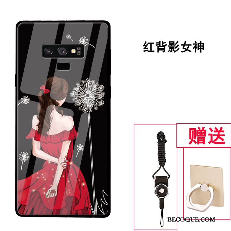 Kuori Samsung Galaxy Note 9 Silikoni Persoonallisuus Violetti, Kotelo Samsung Galaxy Note 9 Suojaus Trendi Lasi