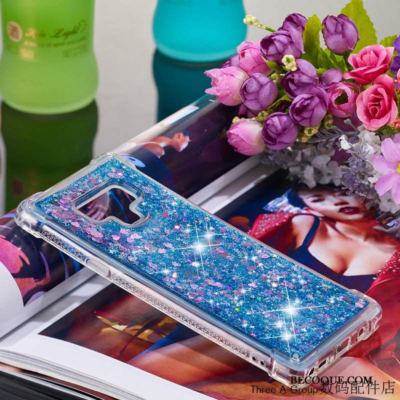 Kuori Samsung Galaxy Note 9 Silikoni Puhelimen Kuoret Murtumaton, Kotelo Samsung Galaxy Note 9 Luova Sininen Juoksuhiekka