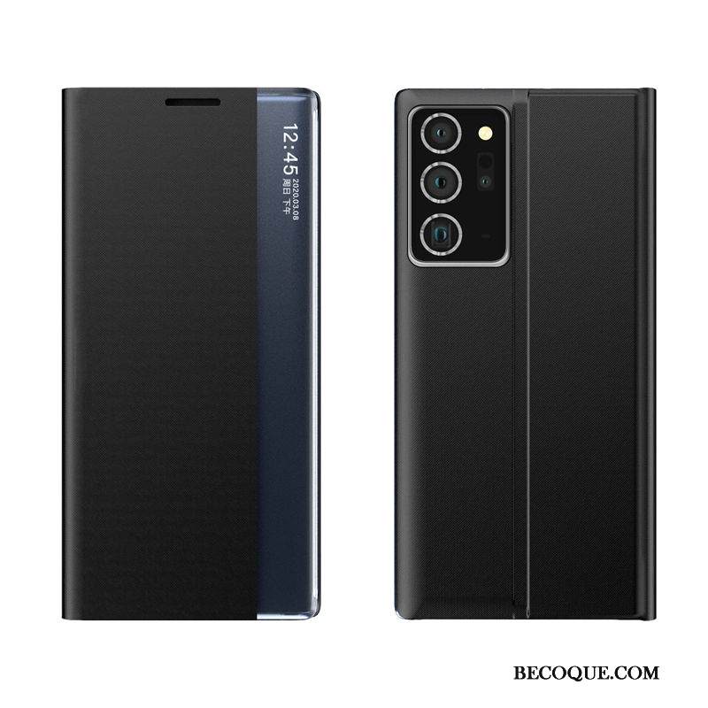 Kuori Samsung Galaxy Note20 Kuoret Musta Horrostila, Kotelo Samsung Galaxy Note20 Nahka Windows Puhelimen Kuoret