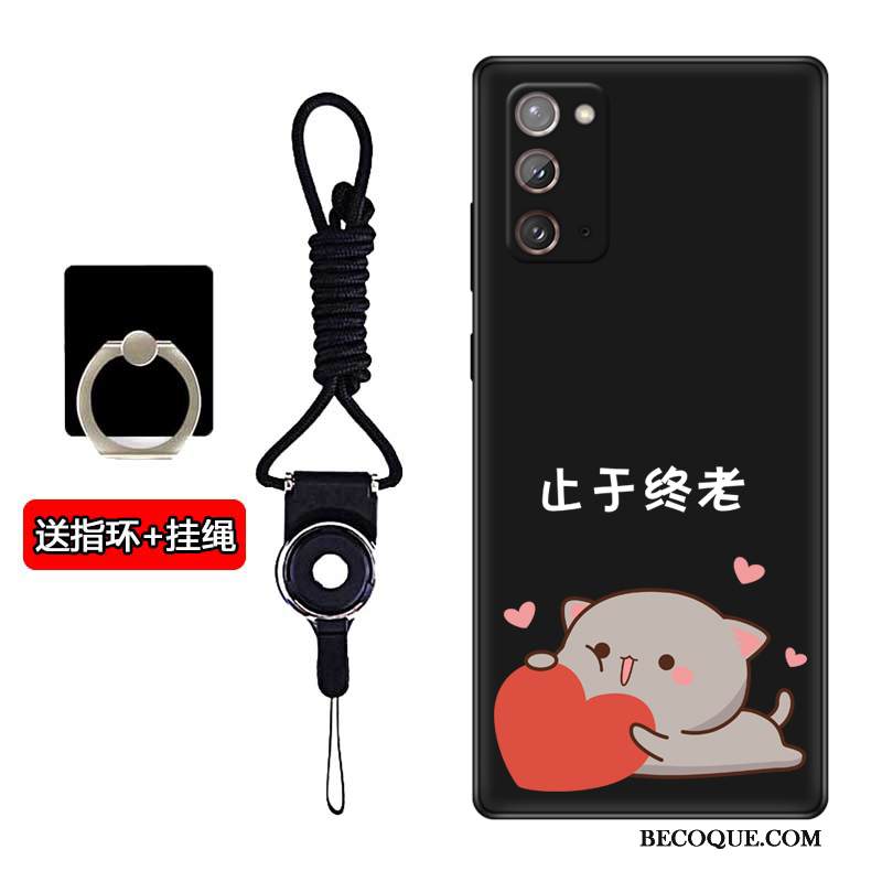 Kuori Samsung Galaxy Note20 Laukut Leimahtaa Pesty Suede, Kotelo Samsung Galaxy Note20 Sarjakuva Puhelimen Kuoret Musta