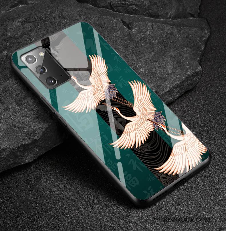 Kuori Samsung Galaxy Note20 Laukut Trendi Kiinalainen Tyyli, Kotelo Samsung Galaxy Note20 Luova Murtumaton Vihreä