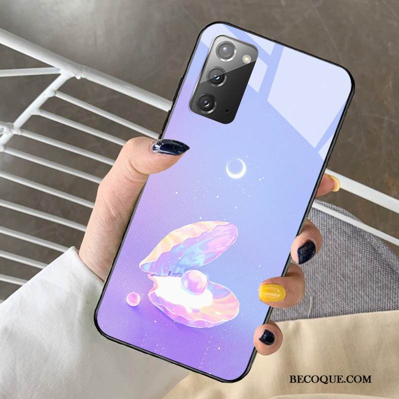 Kuori Samsung Galaxy Note20 Laukut Unelma Muokata, Kotelo Samsung Galaxy Note20 Sarjakuva Sininen Lasi