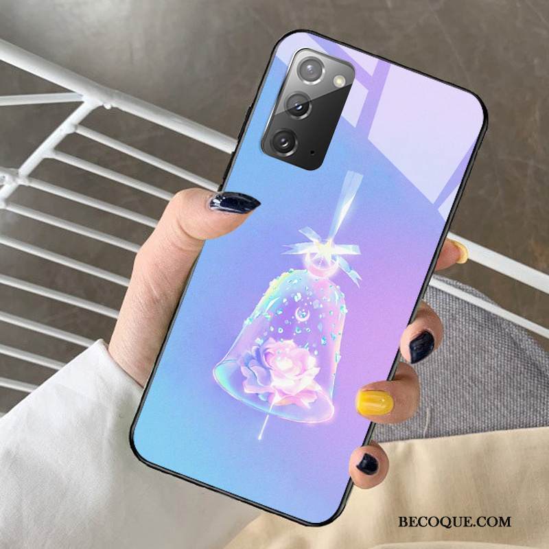 Kuori Samsung Galaxy Note20 Laukut Unelma Muokata, Kotelo Samsung Galaxy Note20 Sarjakuva Sininen Lasi