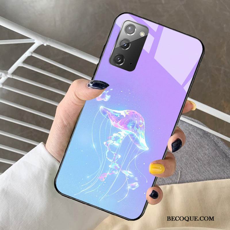 Kuori Samsung Galaxy Note20 Laukut Unelma Muokata, Kotelo Samsung Galaxy Note20 Sarjakuva Sininen Lasi