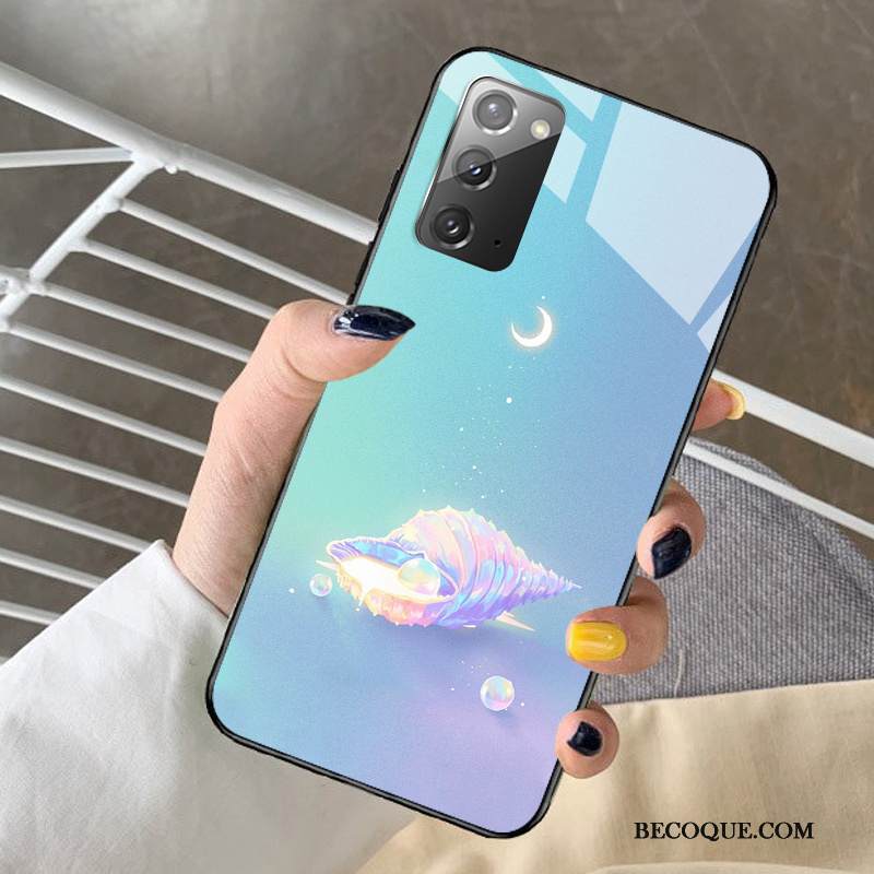Kuori Samsung Galaxy Note20 Laukut Unelma Muokata, Kotelo Samsung Galaxy Note20 Sarjakuva Sininen Lasi