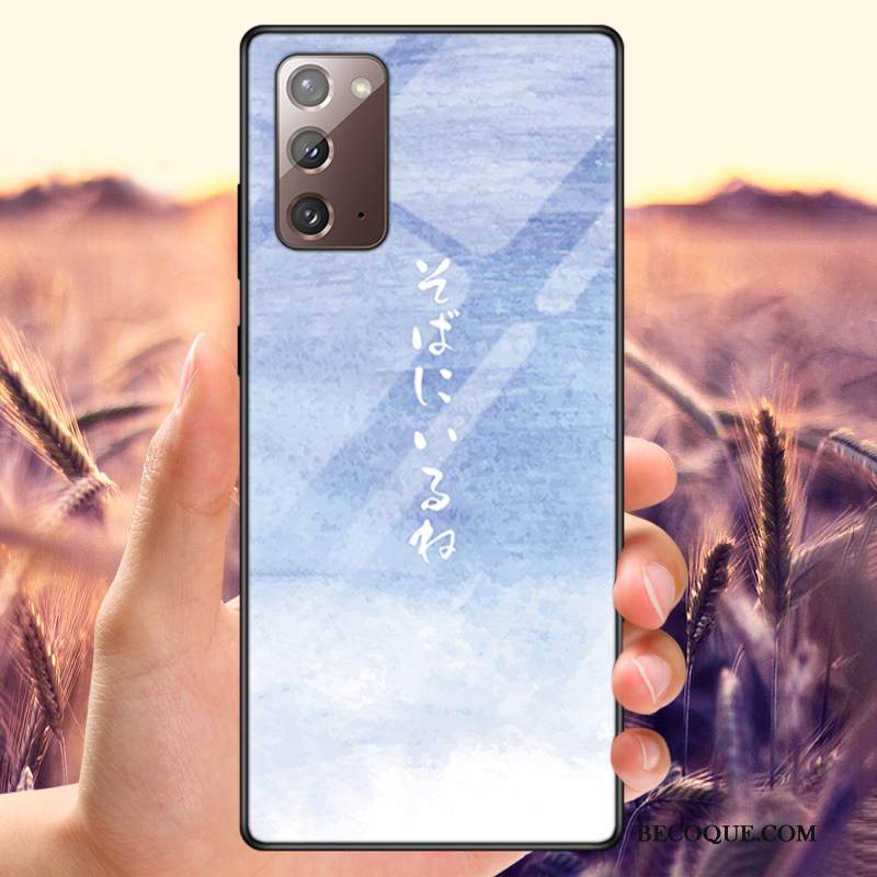 Kuori Samsung Galaxy Note20 Suojaus Net Red Peili, Kotelo Samsung Galaxy Note20 Sininen Murtumaton