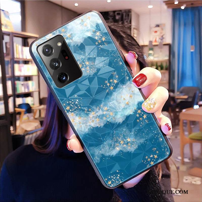 Kuori Samsung Galaxy Note20 Ultra Pehmeä Neste Puhelimen Kuoret Timantti, Kotelo Samsung Galaxy Note20 Ultra Sininen Kukkakuvio