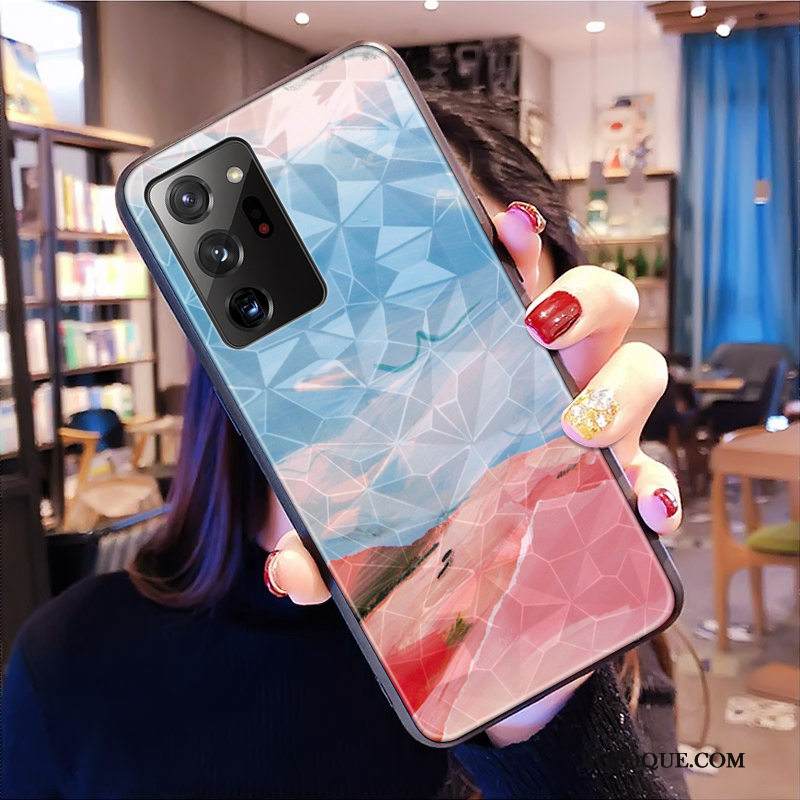 Kuori Samsung Galaxy Note20 Ultra Pehmeä Neste Puhelimen Kuoret Timantti, Kotelo Samsung Galaxy Note20 Ultra Sininen Kukkakuvio