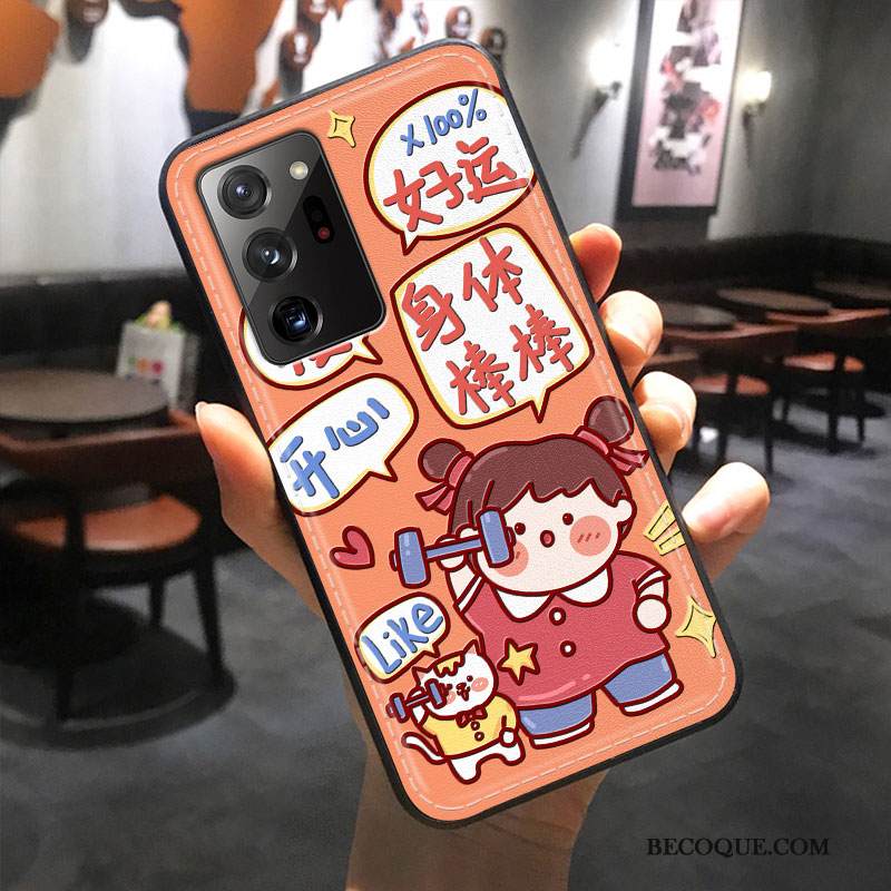 Kuori Samsung Galaxy Note20 Ultra Sarjakuva Kukkakuvio Persoonallisuus, Kotelo Samsung Galaxy Note20 Ultra Nahka Murtumaton Keltainen