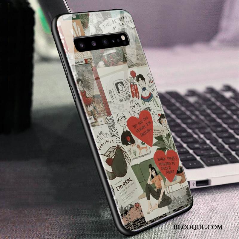 Kuori Samsung Galaxy S10 5g Laukut Lasi Vihreä, Kotelo Samsung Galaxy S10 5g Puhelimen Kuoret