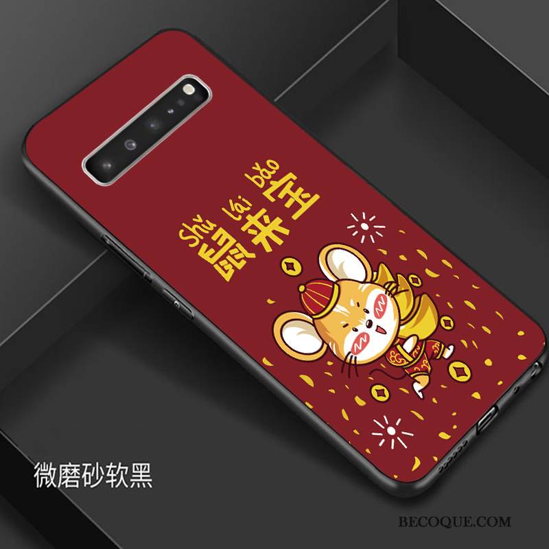 Kuori Samsung Galaxy S10 5g Laukut Rikkaus Murtumaton, Kotelo Samsung Galaxy S10 5g Silikoni Punainen Uusi