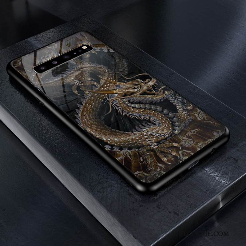 Kuori Samsung Galaxy S10 5g Maalaus Karkaisu Net Red, Kotelo Samsung Galaxy S10 5g Suojaus Tummansininen Rakastunut