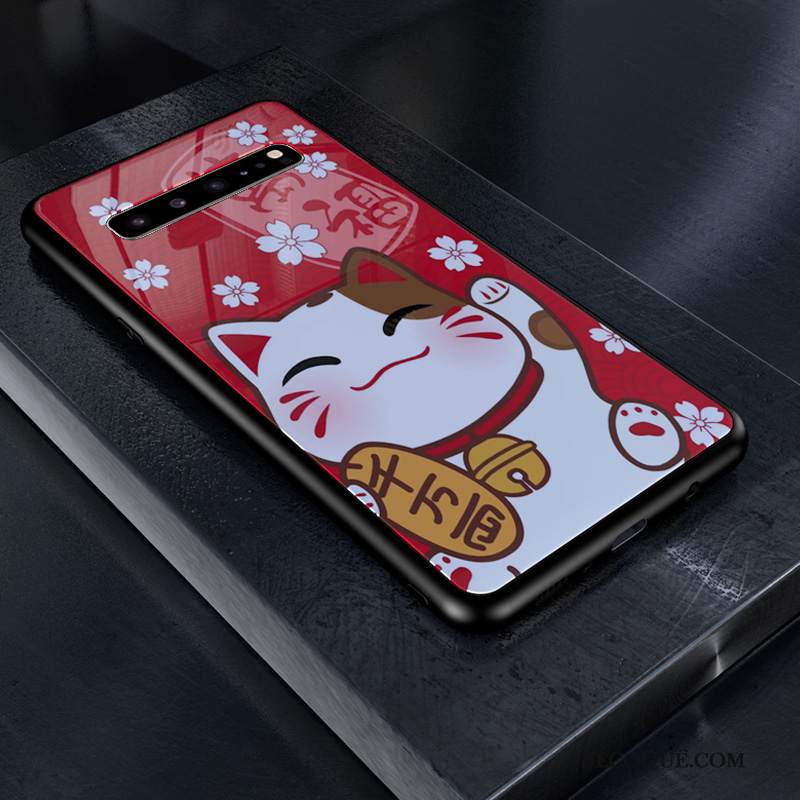 Kuori Samsung Galaxy S10 5g Maalaus Karkaisu Net Red, Kotelo Samsung Galaxy S10 5g Suojaus Tummansininen Rakastunut