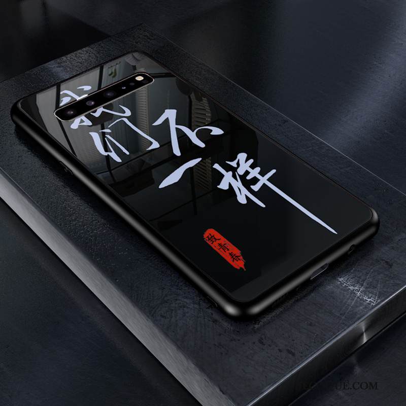 Kuori Samsung Galaxy S10 5g Maalaus Karkaisu Net Red, Kotelo Samsung Galaxy S10 5g Suojaus Tummansininen Rakastunut