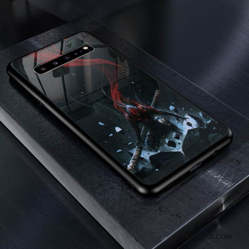 Kuori Samsung Galaxy S10 5g Maalaus Karkaisu Net Red, Kotelo Samsung Galaxy S10 5g Suojaus Tummansininen Rakastunut