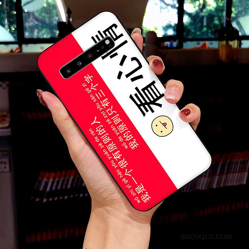 Kuori Samsung Galaxy S10 5g Maalaus Net Red Ihana, Kotelo Samsung Galaxy S10 5g Luova Valkoinen Trendi