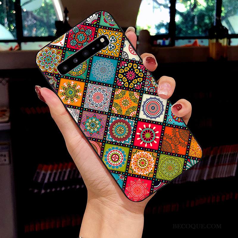 Kuori Samsung Galaxy S10 5g Maalaus Net Red Ihana, Kotelo Samsung Galaxy S10 5g Luova Valkoinen Trendi