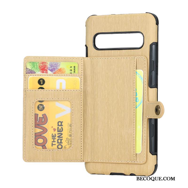 Kuori Samsung Galaxy S10 5g Nahka Musta Murtumaton, Kotelo Samsung Galaxy S10 5g Suojaus Kortti