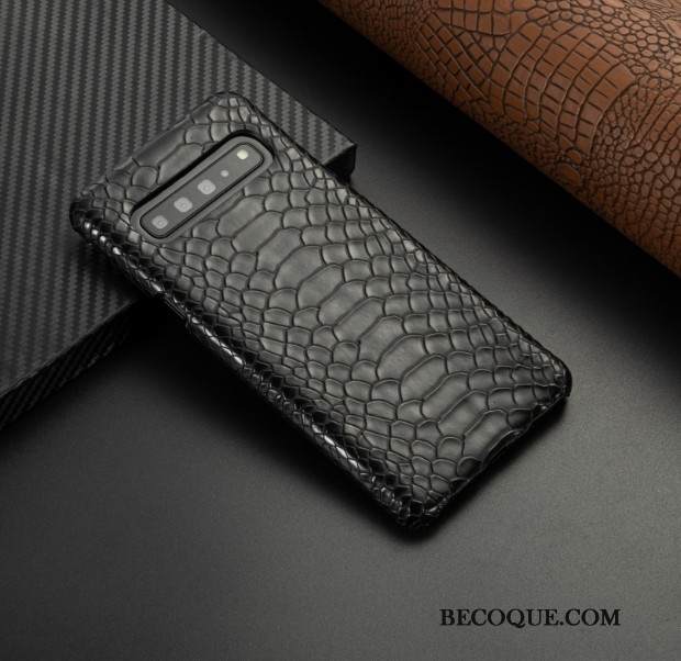 Kuori Samsung Galaxy S10 5g Nahka Sininen Liiketoiminta, Kotelo Samsung Galaxy S10 5g Suojaus Puhelimen Kuoret