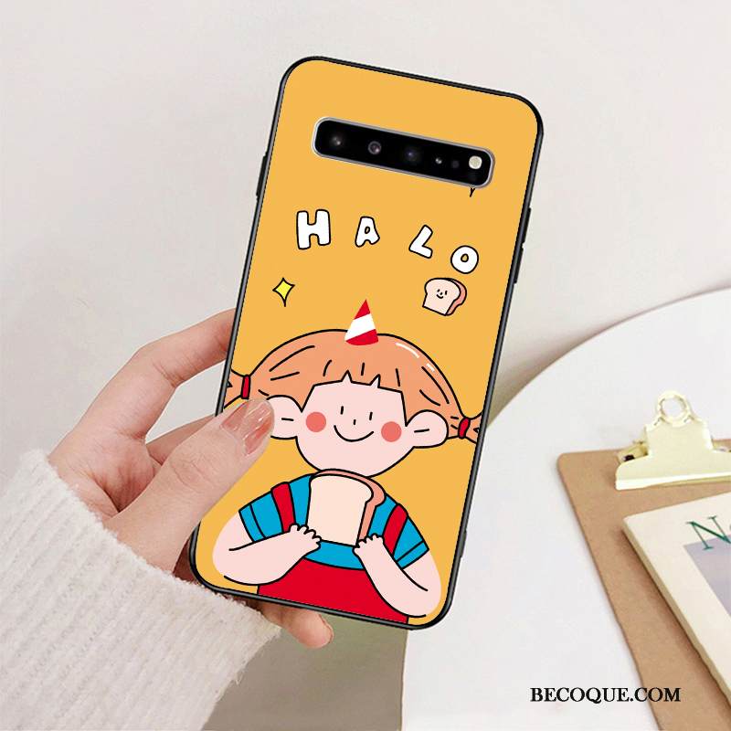 Kuori Samsung Galaxy S10 5g Sarjakuva Rakastunut Ihana, Kotelo Samsung Galaxy S10 5g Laukut Murtumaton Keltainen