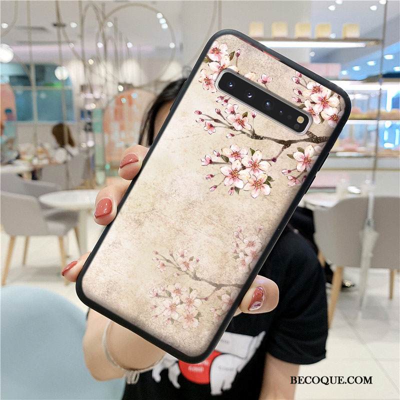 Kuori Samsung Galaxy S10 5g Silikoni Persoonallisuus Kiinalainen Tyyli, Kotelo Samsung Galaxy S10 5g Suojaus Murtumaton Net Red