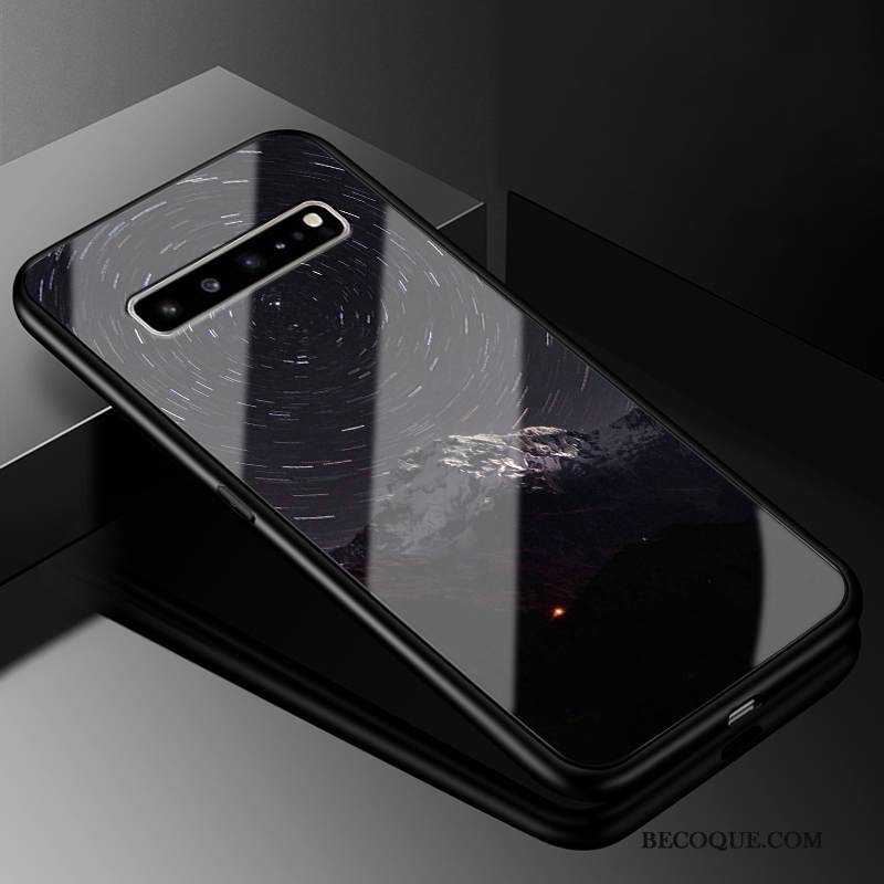 Kuori Samsung Galaxy S10 5g Suojaus Tummansininen Lasi, Kotelo Samsung Galaxy S10 5g Laukut Tähtitaivas Persoonallisuus