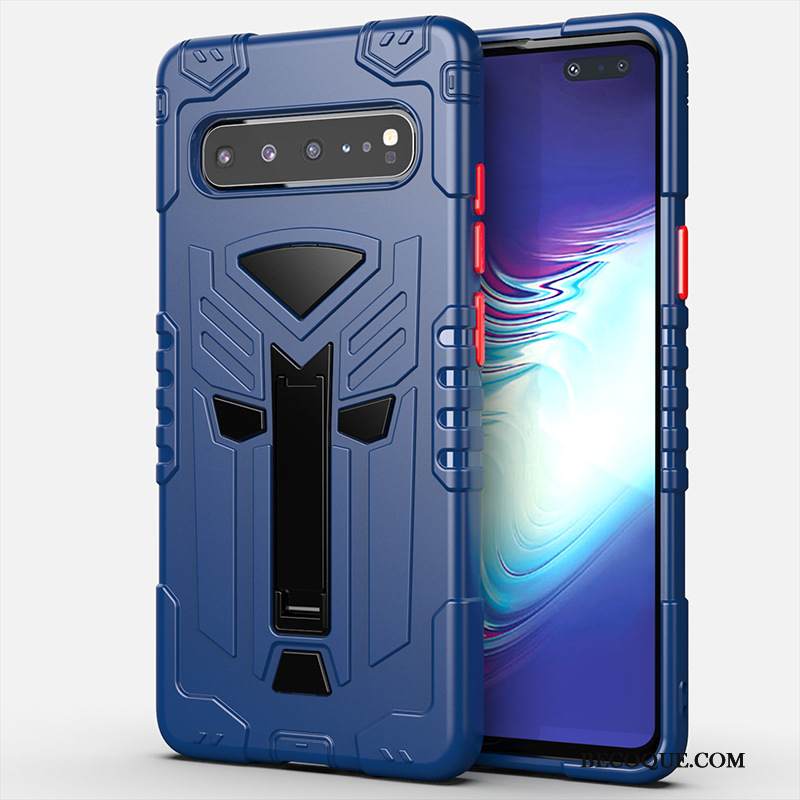 Kuori Samsung Galaxy S10 5g Tuki Takakansi Vihreä, Kotelo Samsung Galaxy S10 5g Suojaus Puhelimen Kuoret