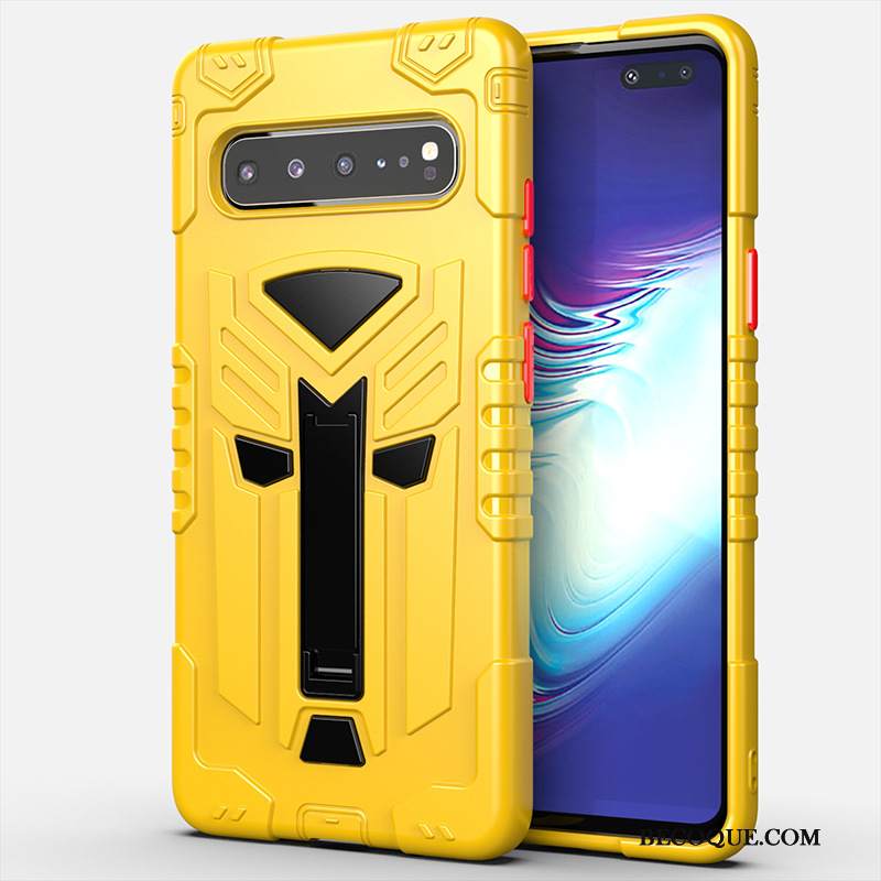 Kuori Samsung Galaxy S10 5g Tuki Takakansi Vihreä, Kotelo Samsung Galaxy S10 5g Suojaus Puhelimen Kuoret