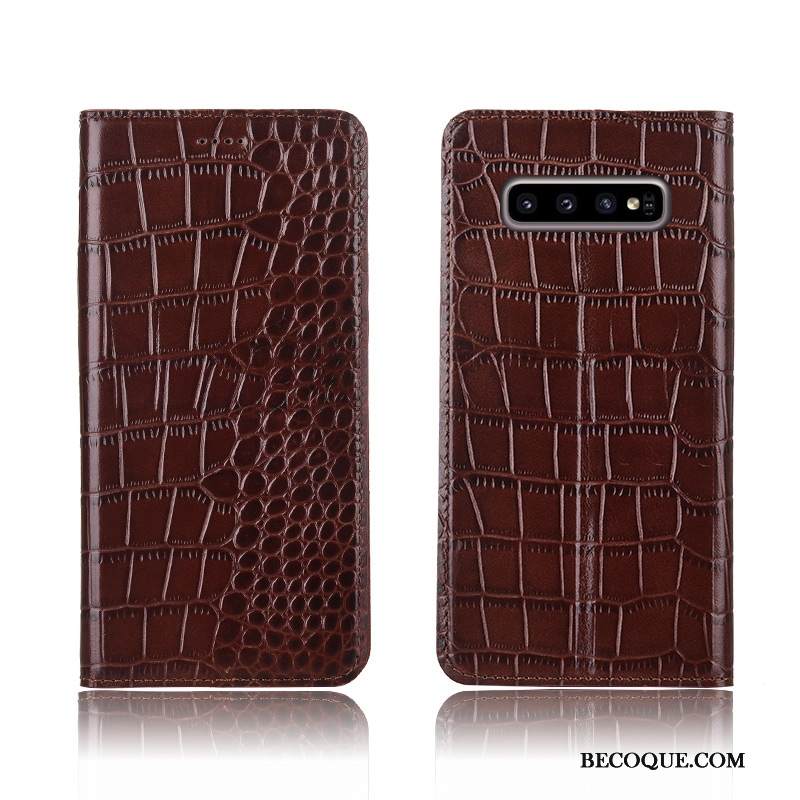 Kuori Samsung Galaxy S10+ Kuoret Sininen Uusi, Kotelo Samsung Galaxy S10+ Laukut Murtumaton Krokotiili
