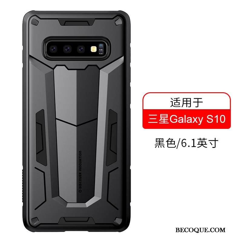 Kuori Samsung Galaxy S10 Laukut Musta Murtumaton, Kotelo Samsung Galaxy S10 Suojaus Kulta Puhelimen Kuoret