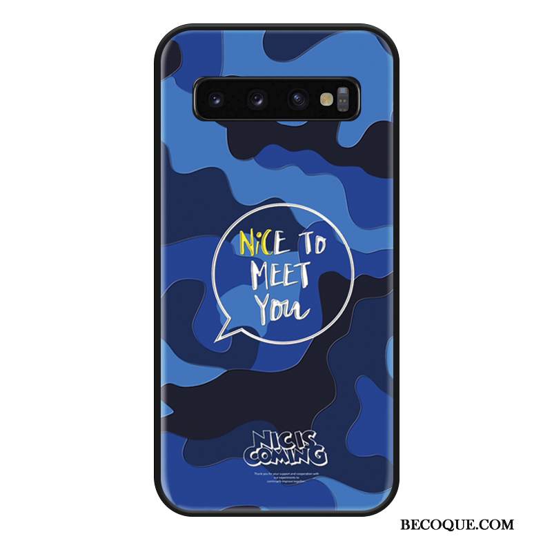 Kuori Samsung Galaxy S10 Laukut Naamiointi Rakastunut, Kotelo Samsung Galaxy S10 Silikoni Sininen Murtumaton