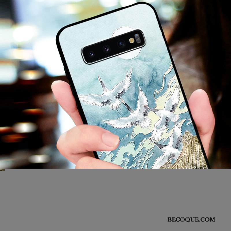 Kuori Samsung Galaxy S10 Laukut Net Red Muokata, Kotelo Samsung Galaxy S10 Luova Tide-brändi Pesty Suede