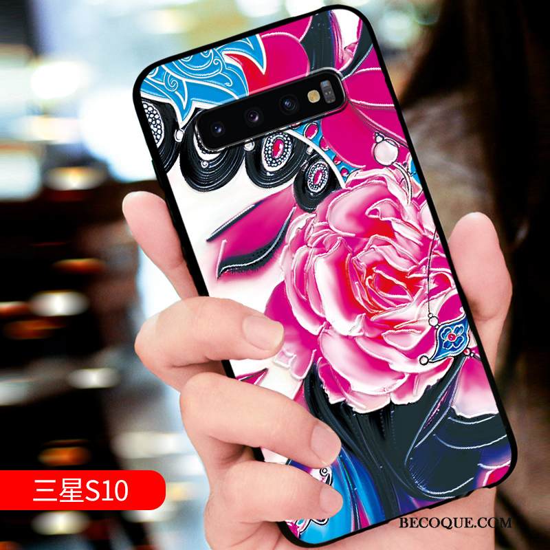 Kuori Samsung Galaxy S10 Laukut Net Red Muokata, Kotelo Samsung Galaxy S10 Luova Tide-brändi Pesty Suede