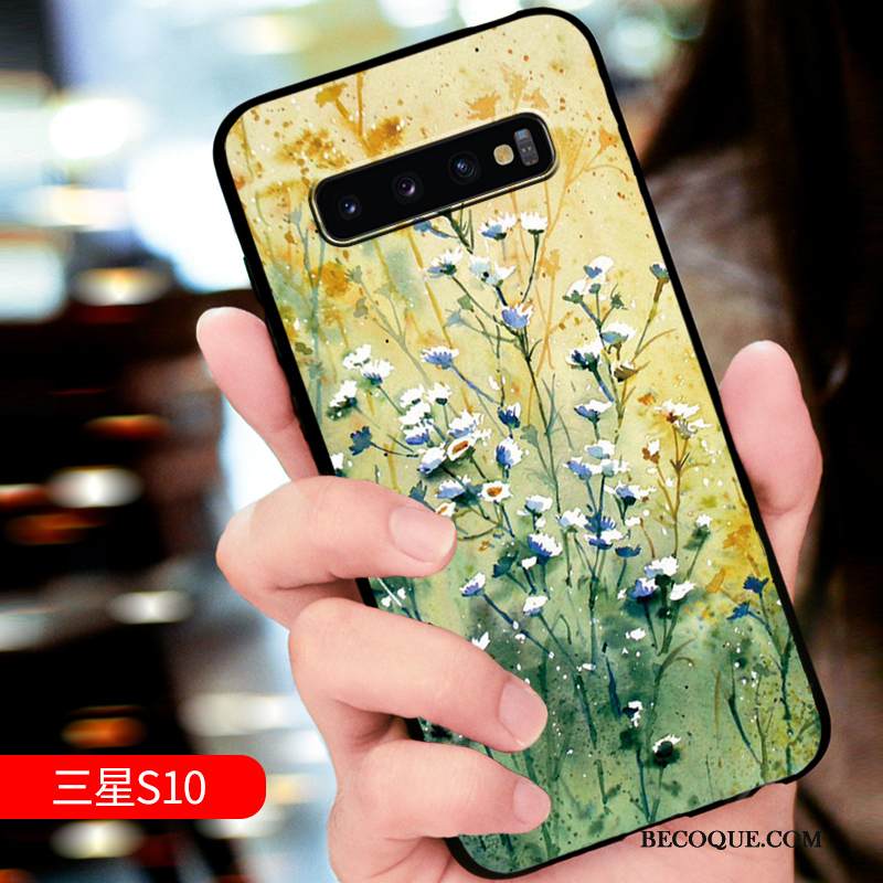 Kuori Samsung Galaxy S10 Laukut Net Red Muokata, Kotelo Samsung Galaxy S10 Luova Tide-brändi Pesty Suede