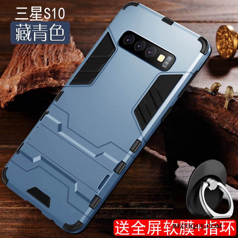 Kuori Samsung Galaxy S10 Laukut Sininen Kova, Kotelo Samsung Galaxy S10 Suojaus Murtumaton Puhelimen Kuoret