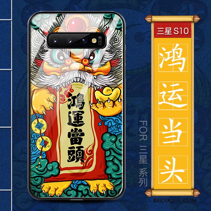 Kuori Samsung Galaxy S10 Luova Murtumaton Persoonallisuus, Kotelo Samsung Galaxy S10 Laukut Vihreä Ohut