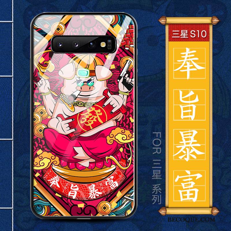 Kuori Samsung Galaxy S10 Luova Murtumaton Persoonallisuus, Kotelo Samsung Galaxy S10 Laukut Vihreä Ohut