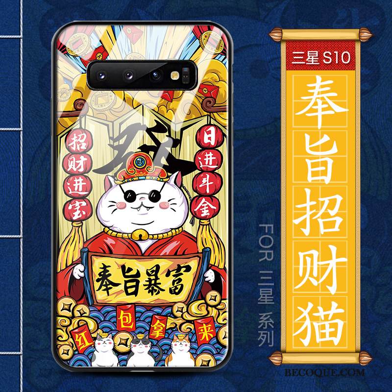 Kuori Samsung Galaxy S10 Luova Murtumaton Persoonallisuus, Kotelo Samsung Galaxy S10 Laukut Vihreä Ohut