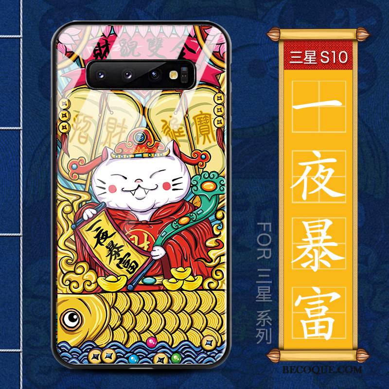 Kuori Samsung Galaxy S10 Luova Murtumaton Persoonallisuus, Kotelo Samsung Galaxy S10 Laukut Vihreä Ohut