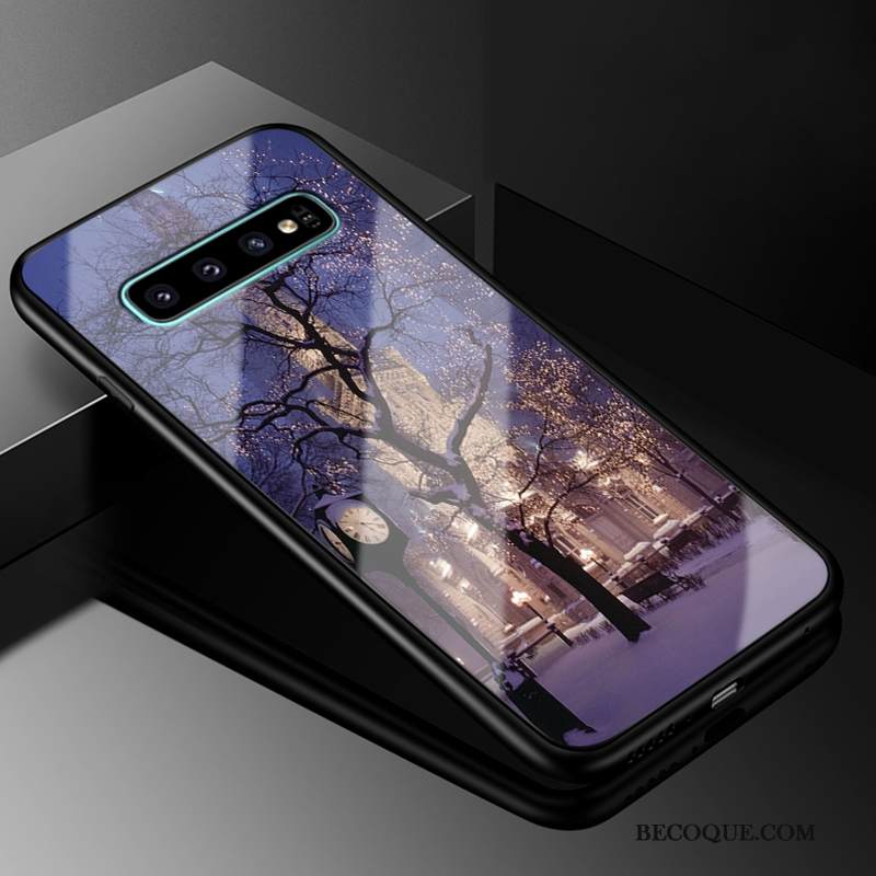 Kuori Samsung Galaxy S10+ Luova Puhelimen Kuoret Murtumaton, Kotelo Samsung Galaxy S10+ Laukut Trendi Musta