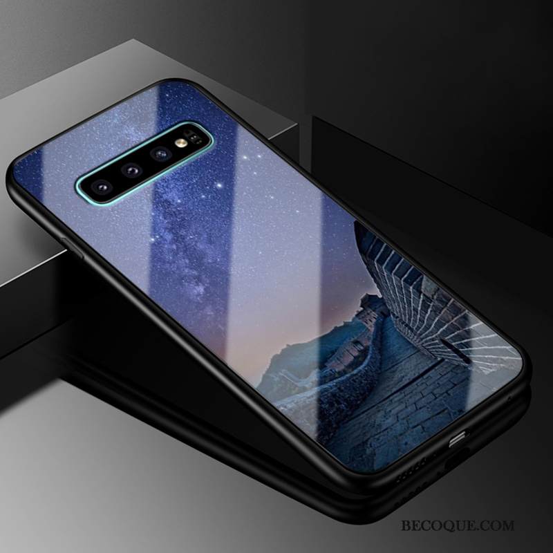 Kuori Samsung Galaxy S10+ Luova Puhelimen Kuoret Murtumaton, Kotelo Samsung Galaxy S10+ Laukut Trendi Musta