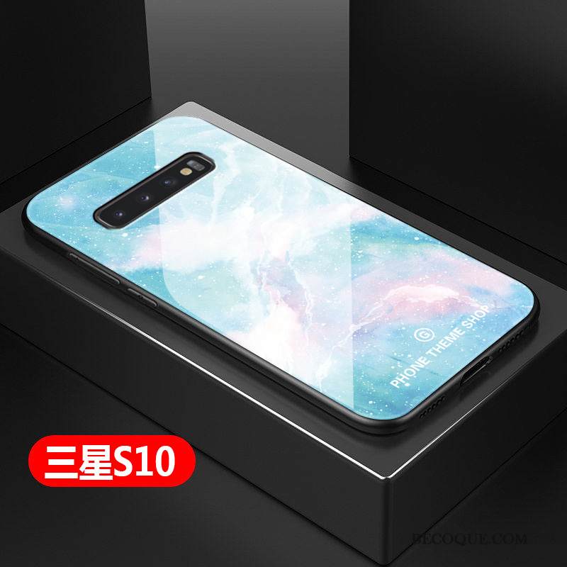 Kuori Samsung Galaxy S10 Luova Sininen Kova, Kotelo Samsung Galaxy S10 Suojaus Puhelimen Kuoret Tide-brändi
