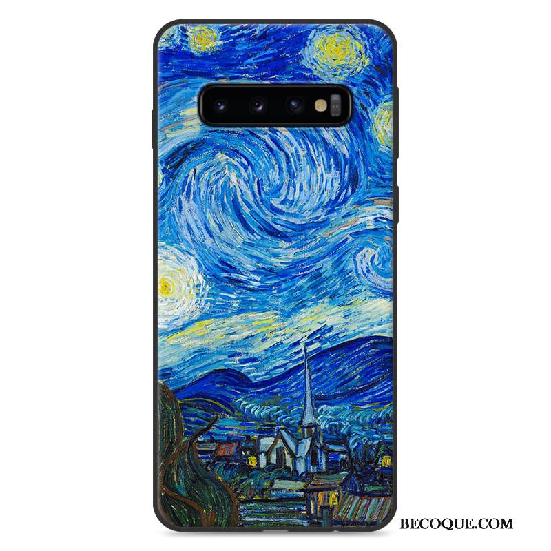 Kuori Samsung Galaxy S10+ Maalaus Puhelimen Kuoret Sininen, Kotelo Samsung Galaxy S10+ Suojaus Maisema